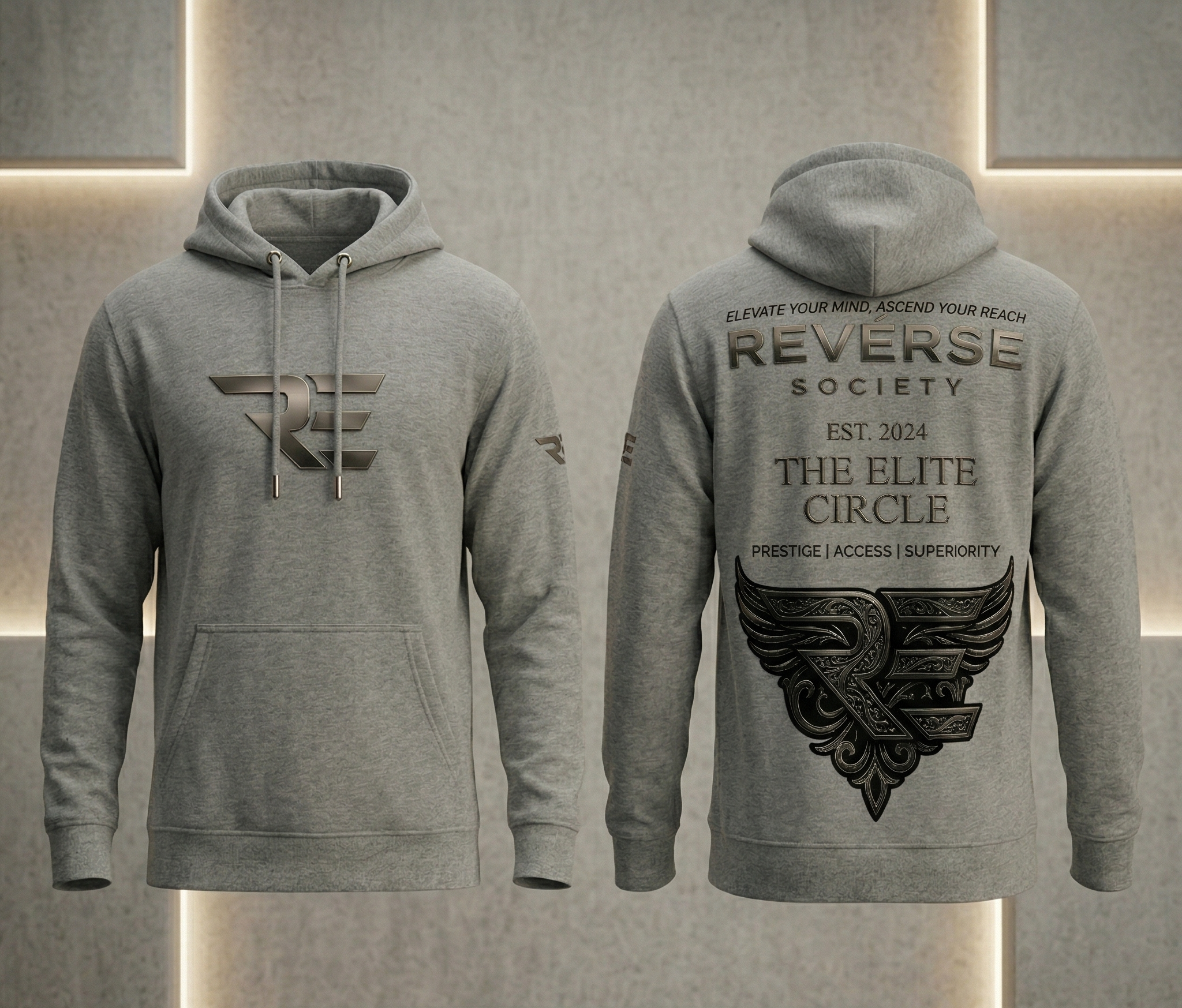 REVÉRSE Society Hoodie — Gray